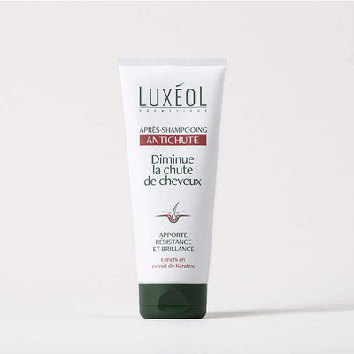 Luxéol Anti‑Hair Loss Conditioner 200 ml tube on minimal background, reduces hair loss.