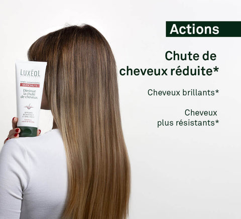 Applying Anti‑Hair Loss Conditioner to lengths for stronger, shinier, more resistant hair.