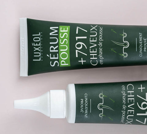 Close‑up of serum tubes – +7917 growing hairs.