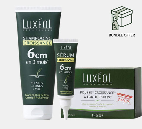 Hair growth vitamins, shampoo and serum all in one in perfect bundle